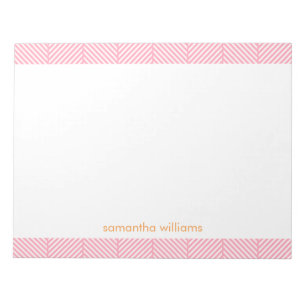 Blush Pink Herringbone Pattern Notepad