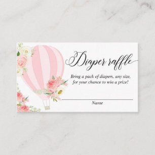 Blush pink hot air balloon diaper raffle cards
