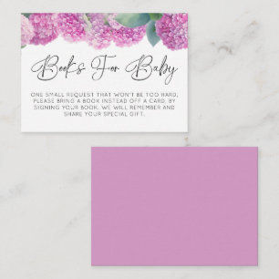 Blush Pink Hydrangea Books For Baby Shower Enclosure Card