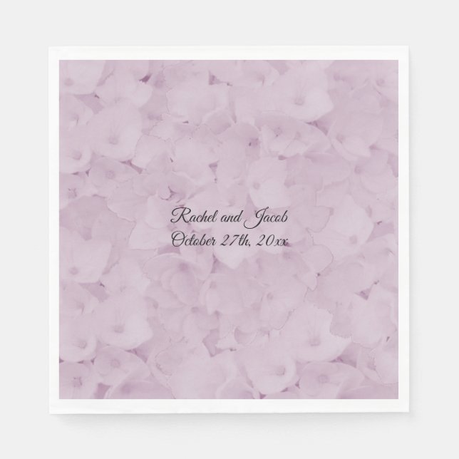 Blush Pink Hydrangea Wedding Paper Napkins (Front)