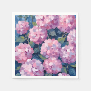 Blush Pink Hydrangeas Floral Napkin