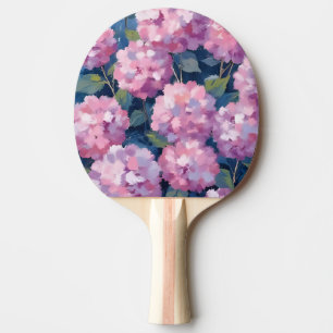 Blush Pink Hydrangeas Floral Ping Pong Paddle
