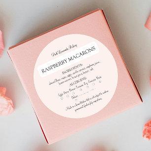 Blush Pink Ingredient and Allergen Food Label