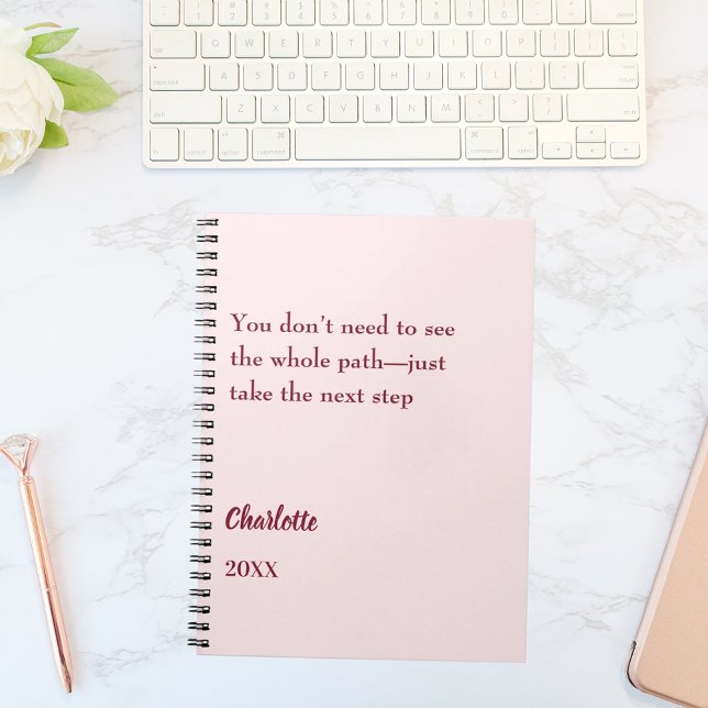 Blush pink inspirational goal quote notebook (Creator Uploaded)