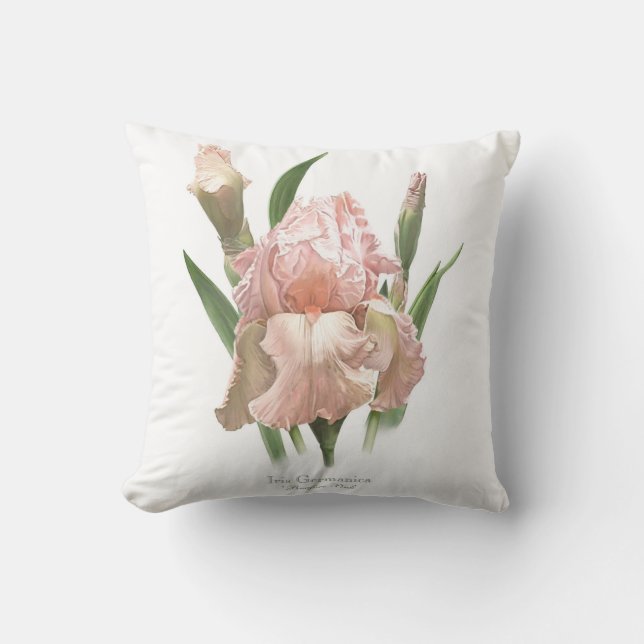 Blush Pink Iris Cushion (Front)