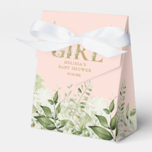 Blush Pink Its A Girl Greenery Gold Baby Shower Favour Box