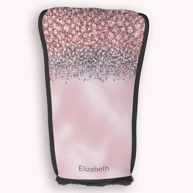 Blush Pink Jewelled Personalised Golf Head Cover (Creator Uploaded)