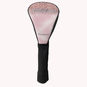 Blush Pink Jewelled Personalised Golf Head Cover