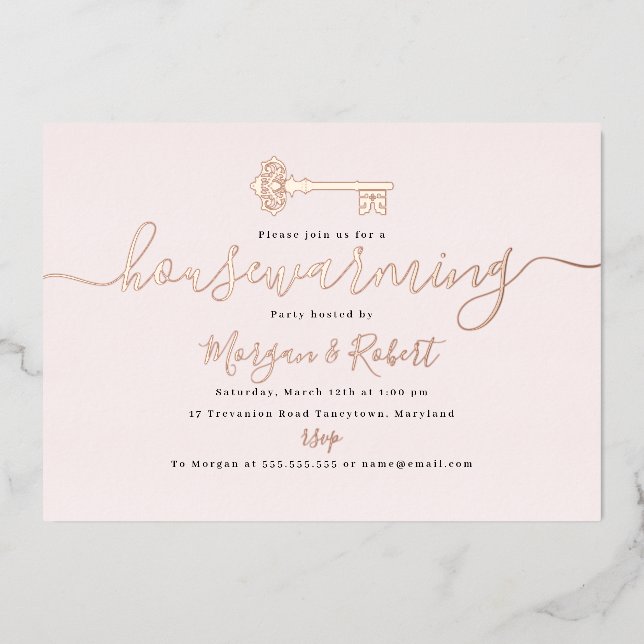 Blush Pink Key Housewarming Party  (Front)