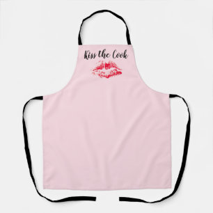 Blush Pink Kiss The Cook Cute Valentine Kitchen Apron