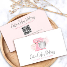 Blush Pink Kitchen Mixer QR Code Pastry Chef