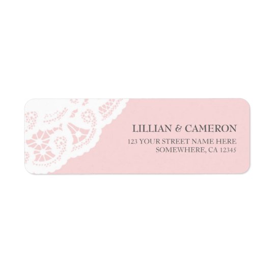 Blush Pink Lace Doily Return Address Labels