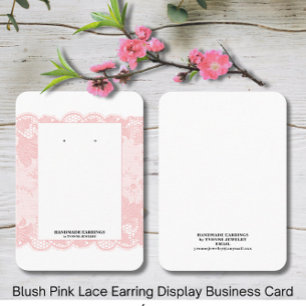 Blush Pink Lace Earring Display Business Card