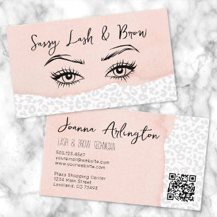 Blush Pink Lash Makeup Artist Business Card