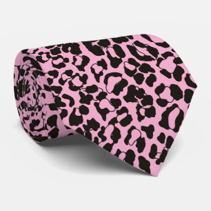 Blush Pink Leopard Animal Print Tie