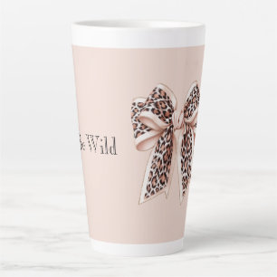 Blush Pink Leopard Bow Be Wild Latte Mug