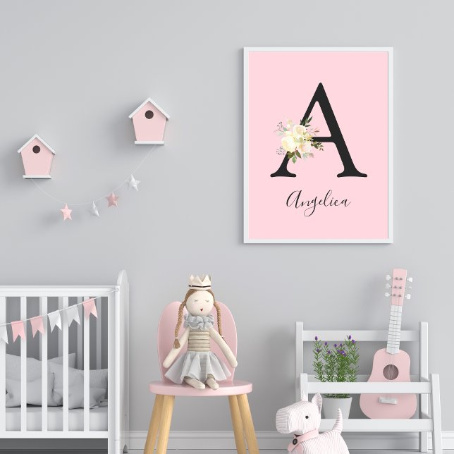 Blush Pink Letter 'A' Nursery Name Wall Art (Creator Uploaded)
