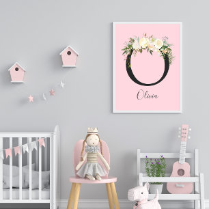Blush Pink Letter 'O' Nursery Name Wall Art