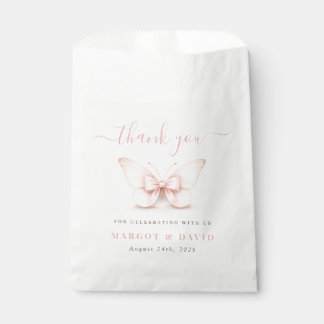 Blush Pink Little Butterfly Bow Girl Baby Shower Favour Bag