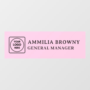 Blush Pink Logo Feminine Custom Name Plate