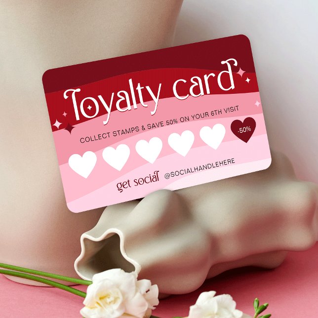 Blush Pink Logo Modern Arch Retro Salon Makeup Loyalty Card (Creator Uploaded)