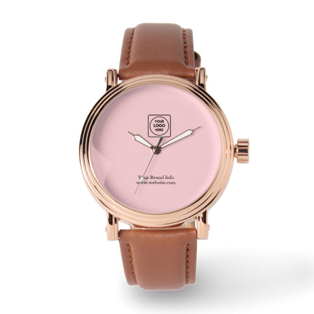 Blush Pink Logo | Modern Professional Branding Watch (Front)