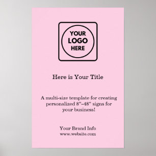 Blush Pink Logo   Modern Promotional Branding Poster