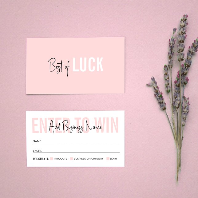 Blush Pink Logo Prize Draw Raffle Business Ticket (Creator Uploaded)