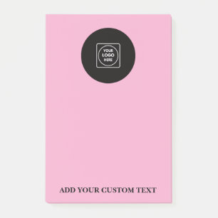 Blush Pink Logo Text Business Sticky Notepad