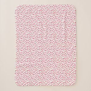 Blush pink love hearts pattern sherpa blanket