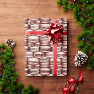 Blush Pink Macarons Christmas Wrapping Paper