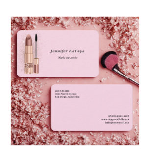 Blush Pink Make up Artist Business Card