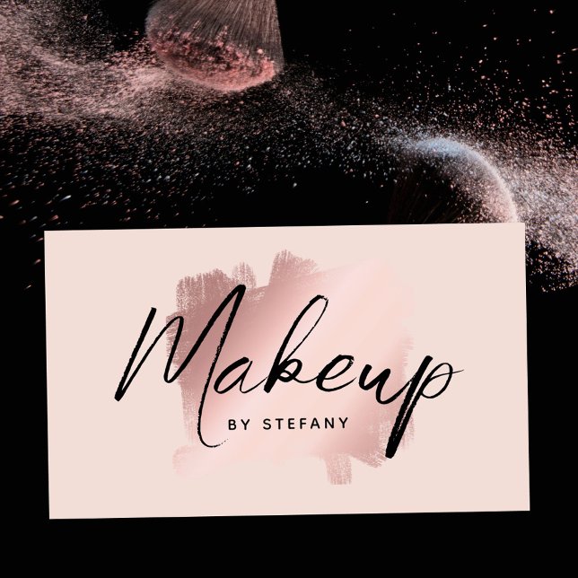 Blush Pink Makeup Artist Eyeliner Lettering  Business Card (Creator Uploaded)