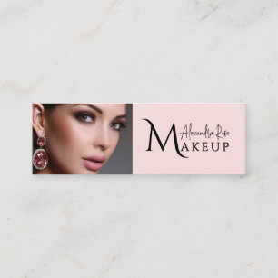 Blush Pink Makeup Artist Qr Code Social Icon Mini Business Card