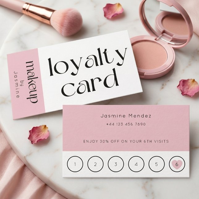 Blush Pink Makeup Client Loyalty Card  (Creator Uploaded)