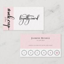 Blush Pink Makeup Customer Loyalty Card