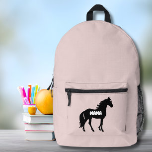Blush Pink Mama Horse Mother's Day Printed Backpack