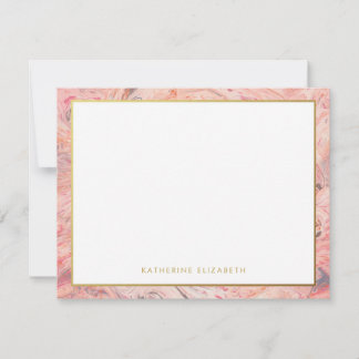 Blush Pink Marble and Gold Personalised Card