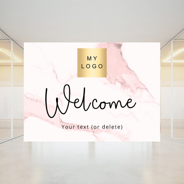 Blush pink marble business logo welcome (Creator Uploaded)