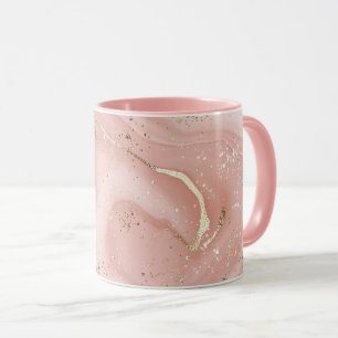 Blush Pink Marble Gold Glitter Abstract Pattern Mug