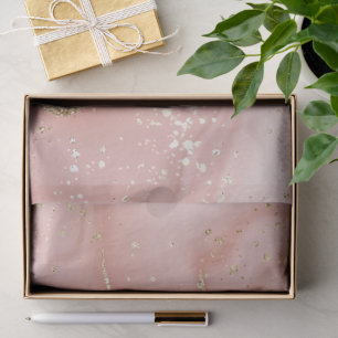 Blush Pink Marble Gold Glitter Abstract Pattern Tissue Paper