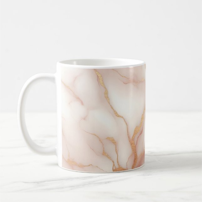 Blush Pink Marble Mug with Gold Veins (Left)