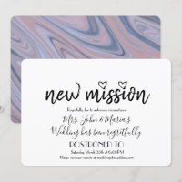 Blush Pink Marble New Mission Wedding Date Change