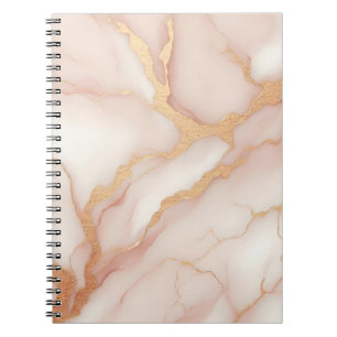 Blush Pink Marble Notebook with Gold Veins