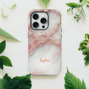 Blush Pink Marble Personalised iPhone Case
