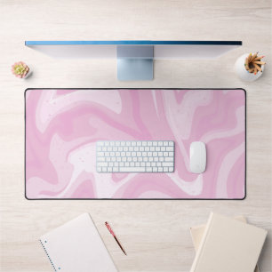 Blush Pink Marble Swirl Desk Mat