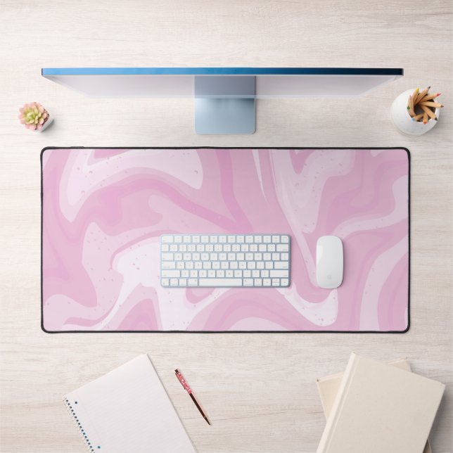 Blush Pink Marble Swirl Desk Mat (Office 1)