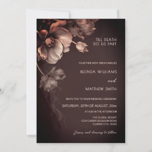 Blush Pink Metallic 3 D Flowers Wedding Invitation
