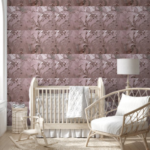Blush Pink Metallic Plaster Tiles Wallpaper