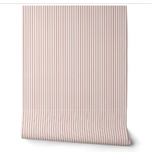 Blush Pink Mini Farmhouse Ticking Stripe Wallpaper